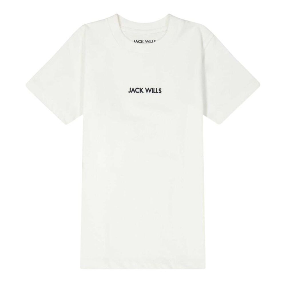 Jack Wills Childrens/Kids Back Print Regular T-Shirt / Vintage White